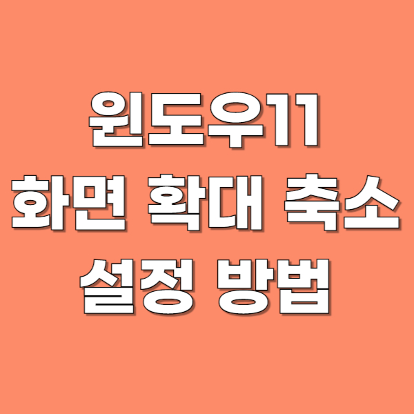 윈도우 화면확대 축소