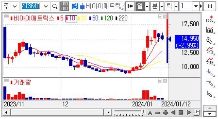 비아이매트릭스-주가차트