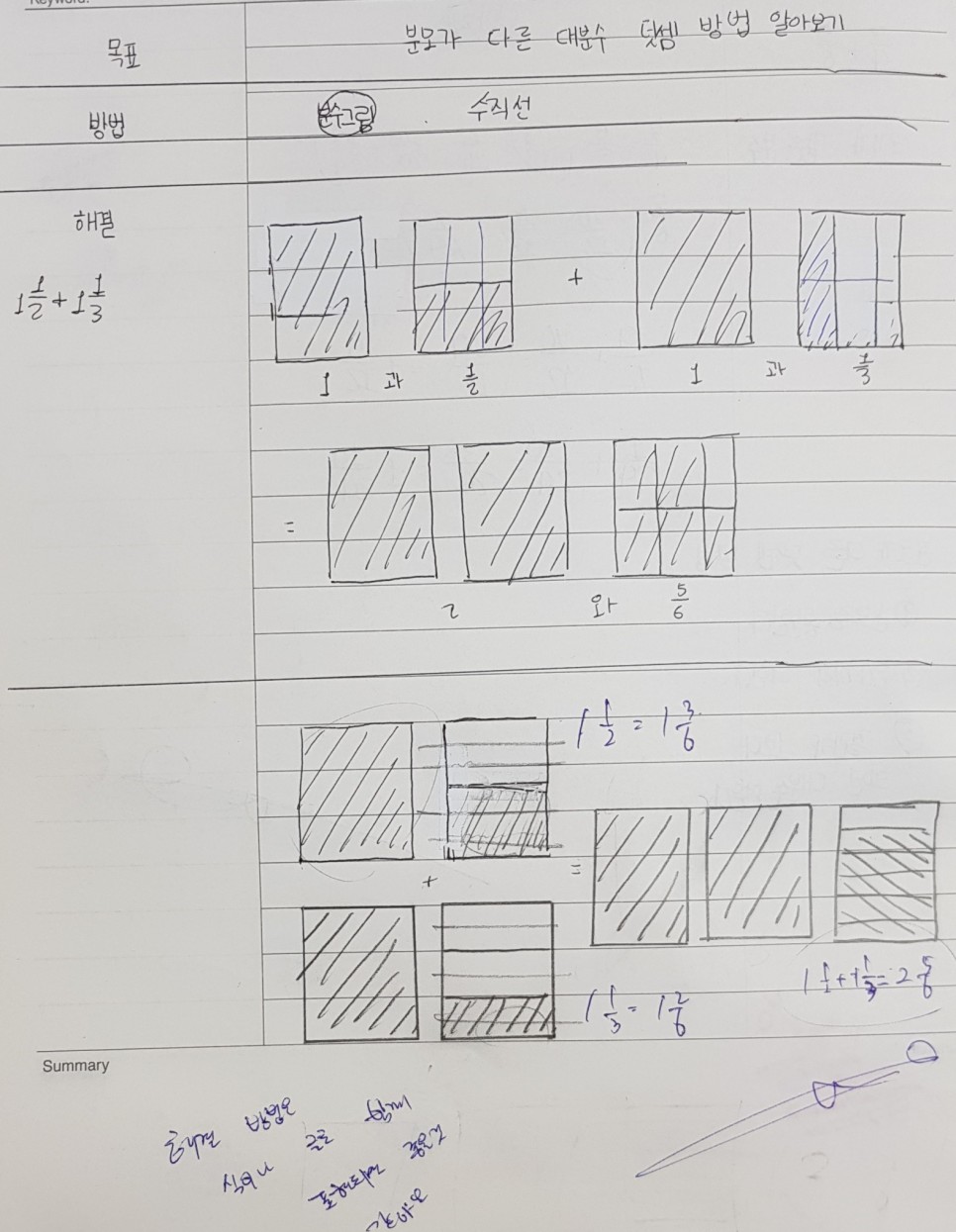 학생 공책 정리5