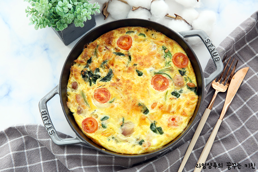 이탈리아식 오믈렛 만들기 시금치 프리타타 17