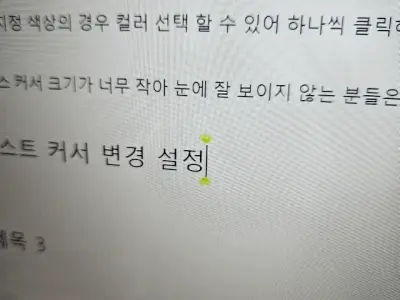 텍스트-커서-표시-사용