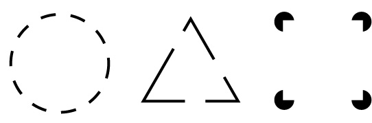 조직화의 원리(지각의 집단화) : 근접성의 원리(the law of proximity), 유사성의 법칙(the law of similarity), 폐쇄성의 원리(Closure), 연속성의 법칙(the law of continuance)