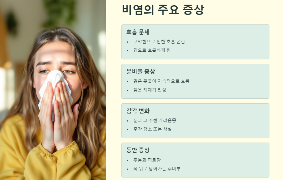 비염 극복하기: 증상 원인 치료방법(좋은음식)
