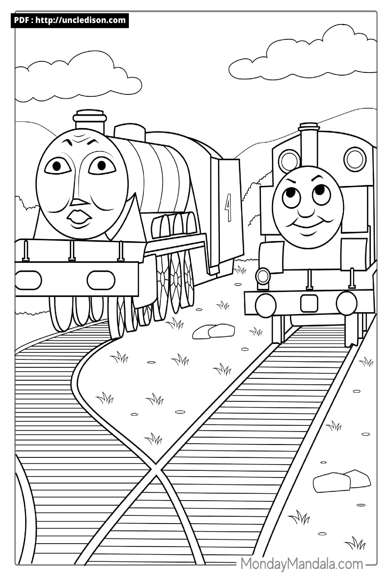 토마스와 친구들 색칠공부 무료도안 Thomas & Friends coloring page