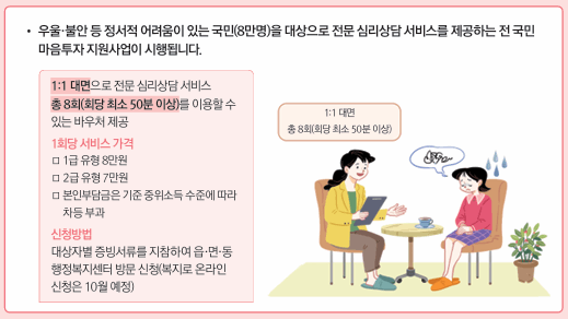 마음건강 돌봄 심리상담 서비스