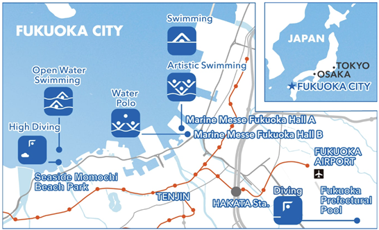 2023 후쿠오카 세계수영선수권대회 행사장 지도