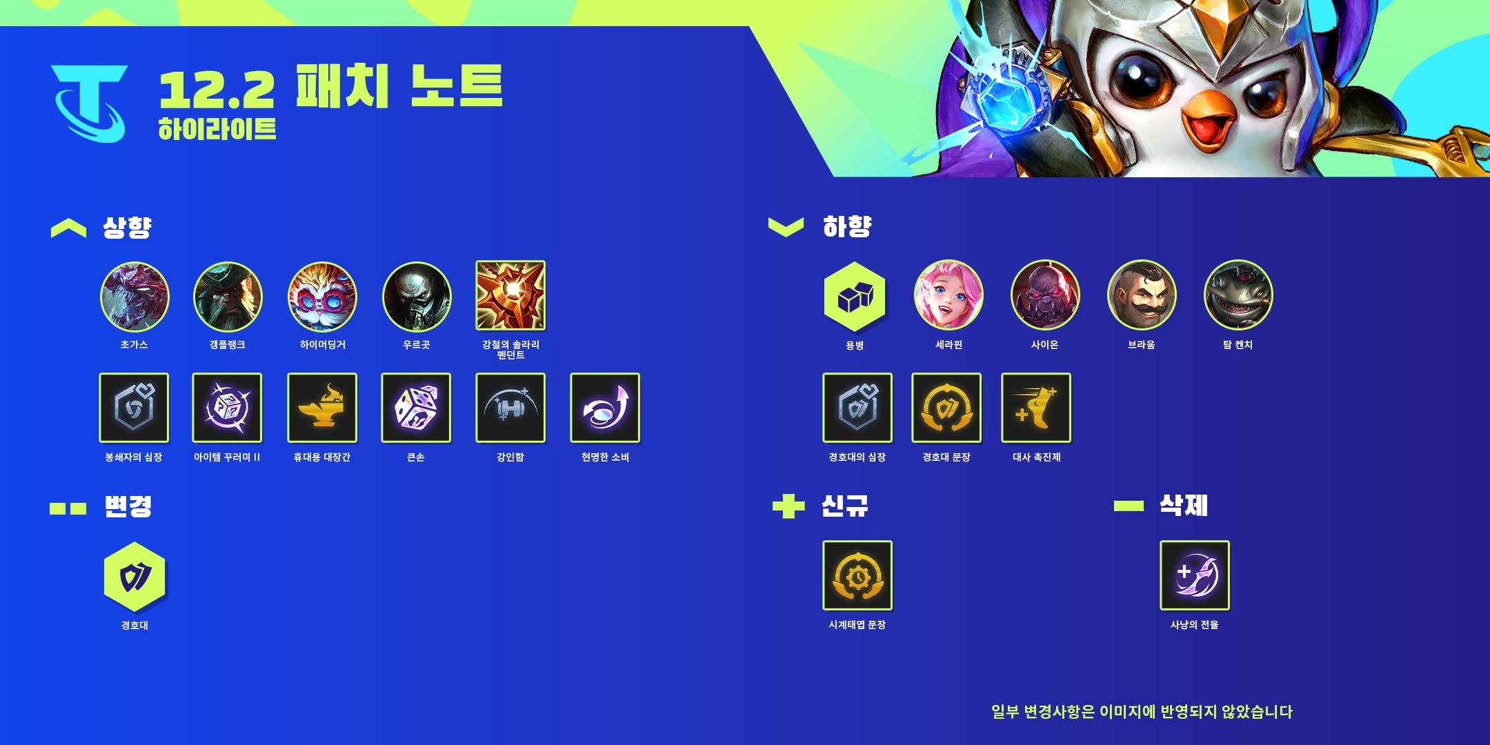  롤체 TFT 12.2 패치노트 (2022년 1월 20일)