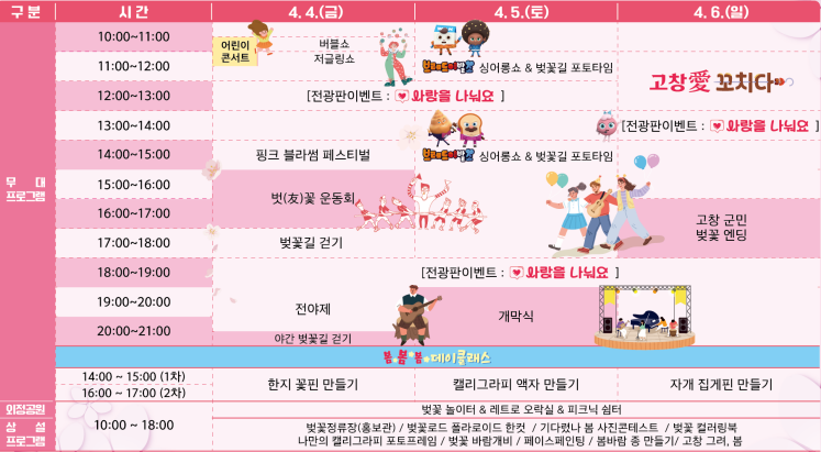 고창 벚꽃축제 일정