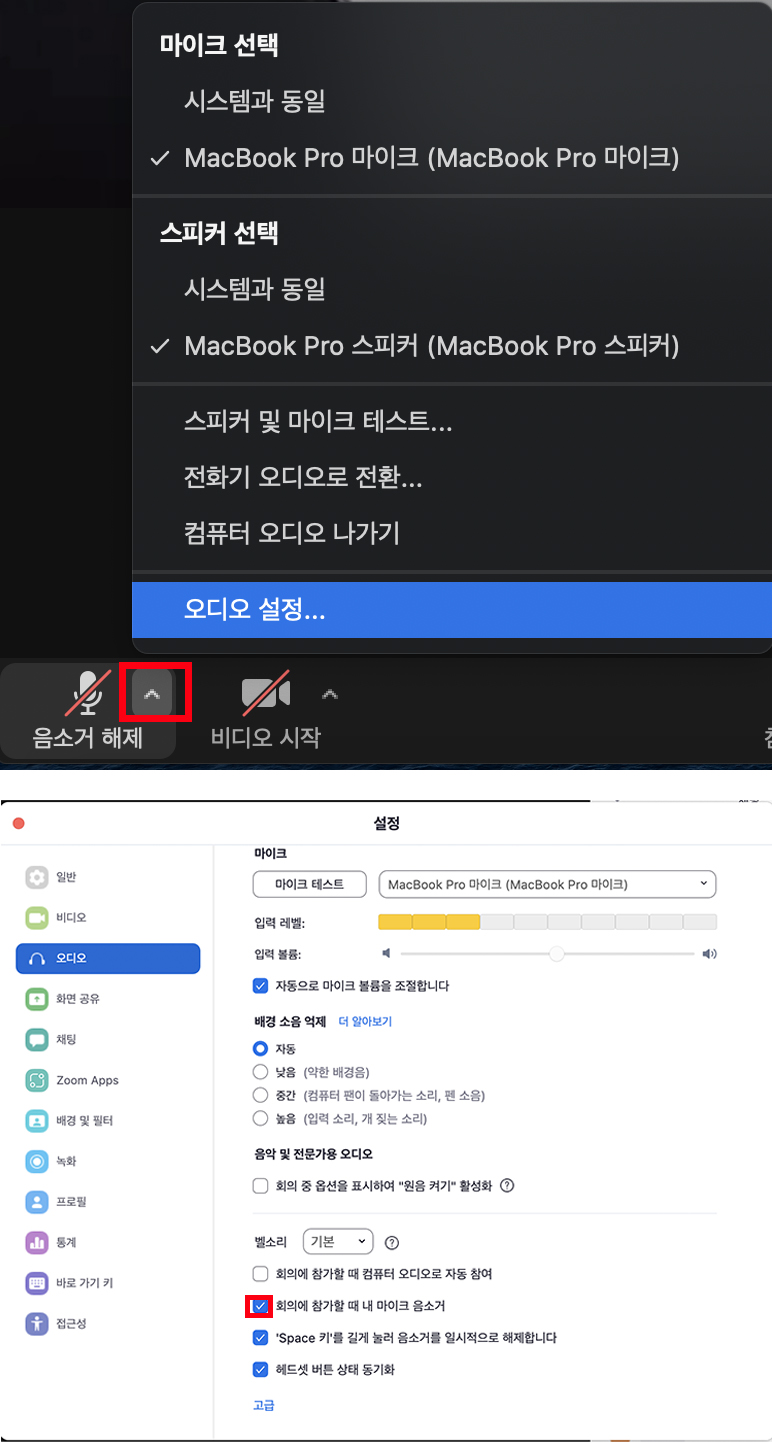 줌-음소거-설정방법