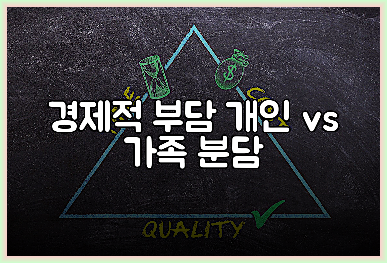 경제적 부담 개인 vs 가족 분담