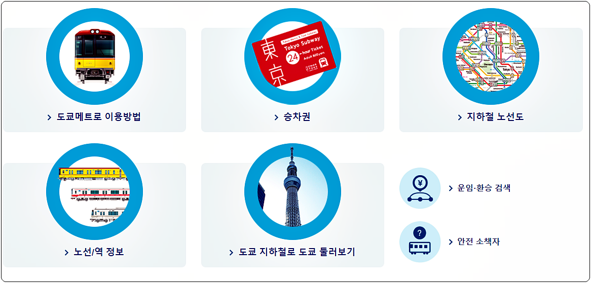  일본 도쿄 지하철 노선도 및 요금