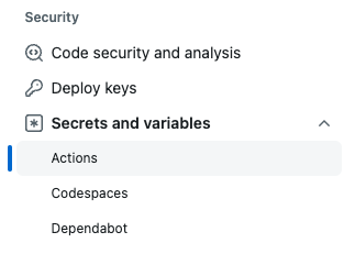 secrets and variables