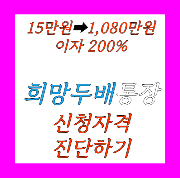 &quot;15만원➡1,080만원&quot; 희망두배 청년통장 신청자격 확인방법.