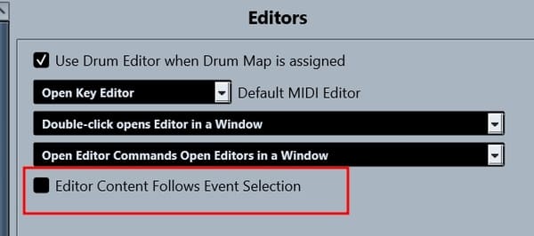 Editor Content Follows Event Selection