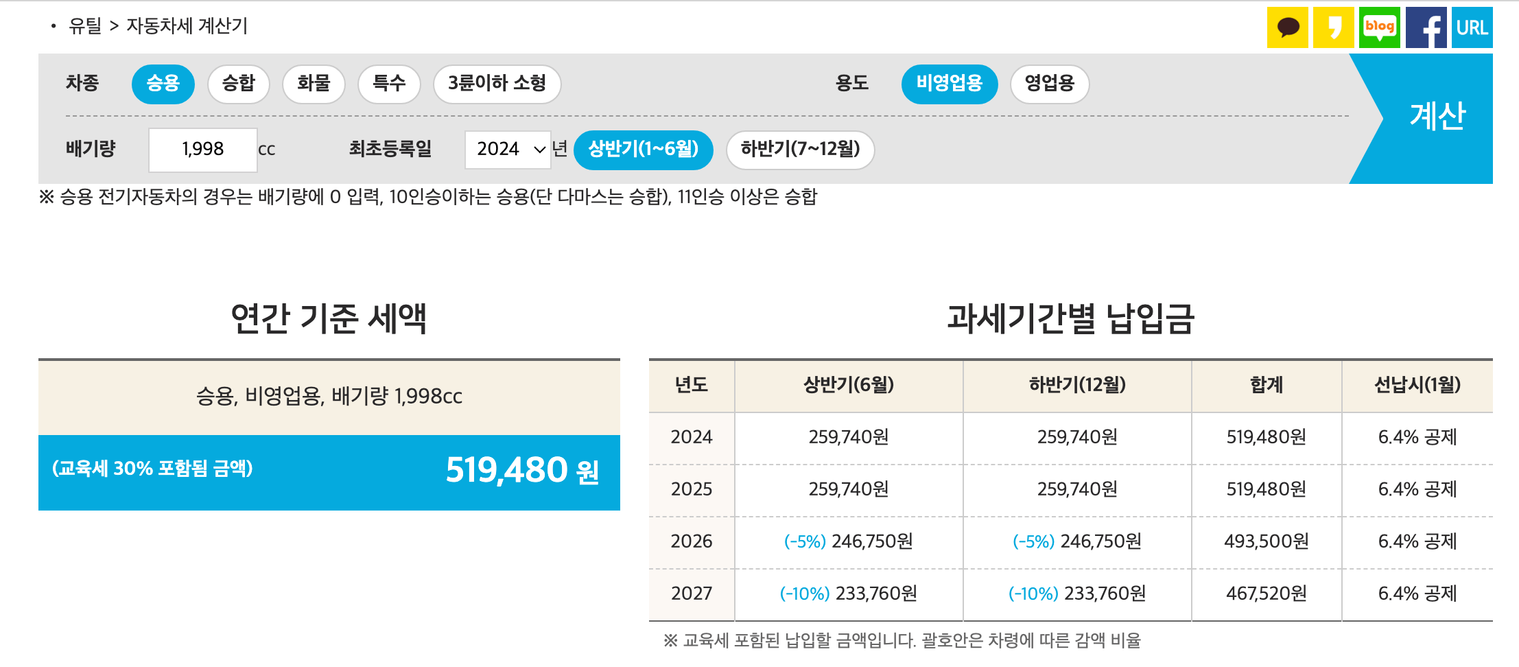 자동차세 계산기