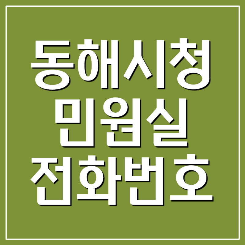  동해시청 민원실 전화번호