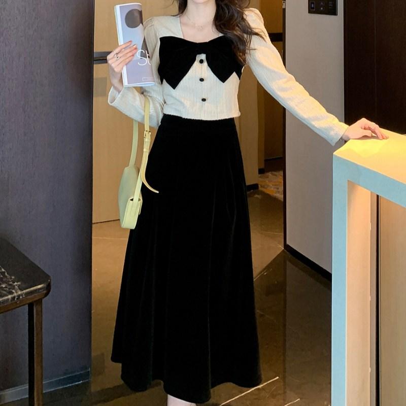 숏자켓셋업 벨벳정장 롱스커트정장