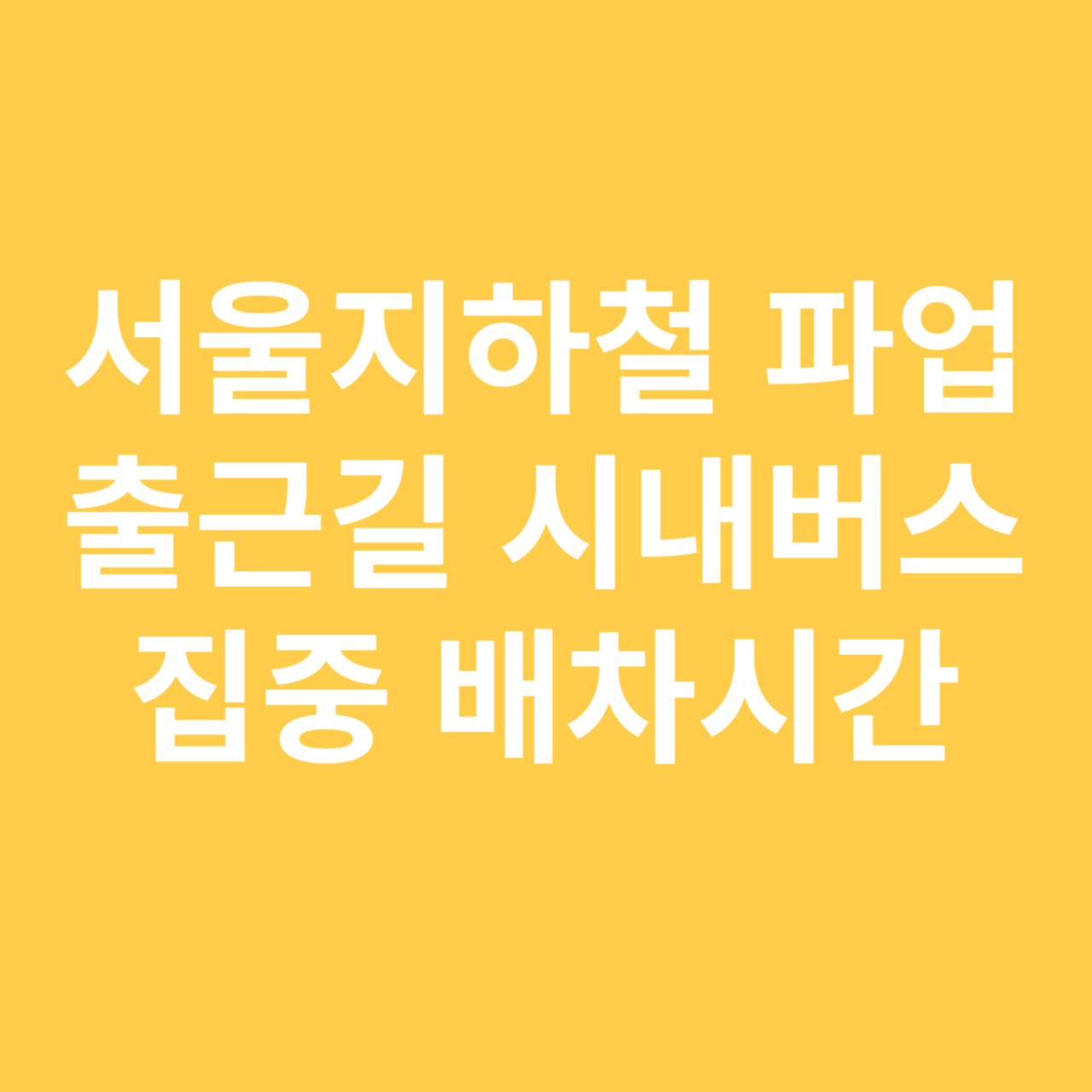 서울지하철 파업 출근길 시내버스 집중 배차시간