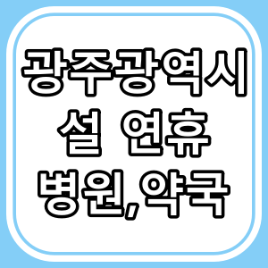 광주광역시 설 연휴 문 여는 병원과 약국 알아보기