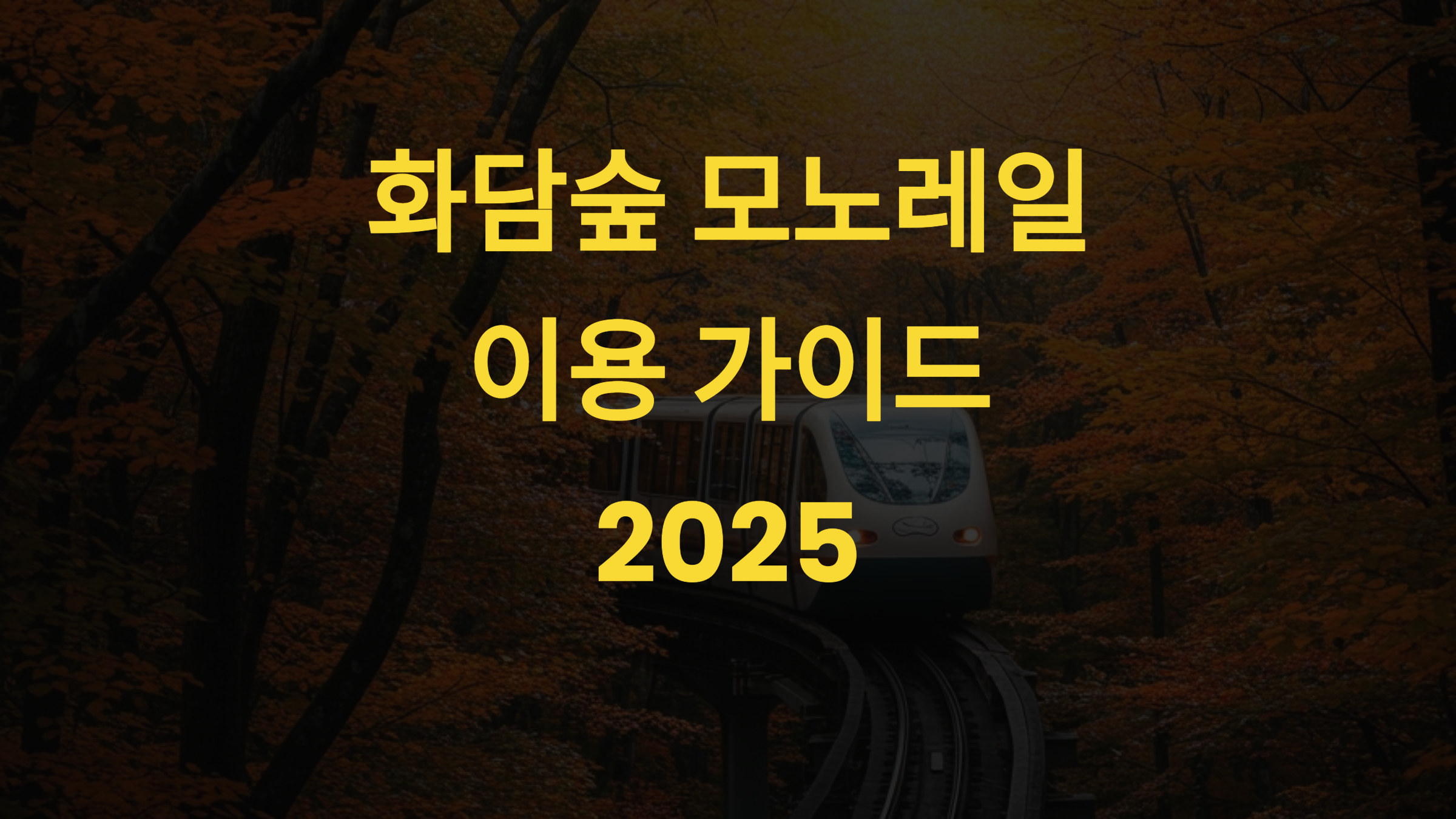 화담숲 모노레일이용 꿀팁! 2025 가격, 예약, 대기 시간 완벽 가이드