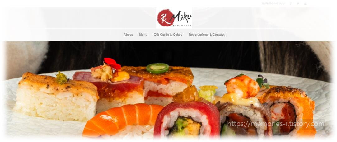 Miku Vancouver (미쿠 밴쿠버) 레스토랑 (홈페이지) 캐나다 밴쿠버 여행 맛집 추천