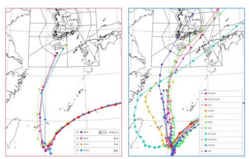 한/중/미/일 기상청 힌남노 태풍경로