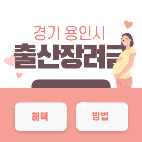 경기 용인특례시 출산지원금 출산장려금 신청방법 지원대상 금액 첫만남이용권 산후조리비