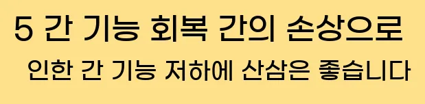  5 간 기능 회복 간의 손상으로 인한 간 기능 저하에 산삼은 좋습니다