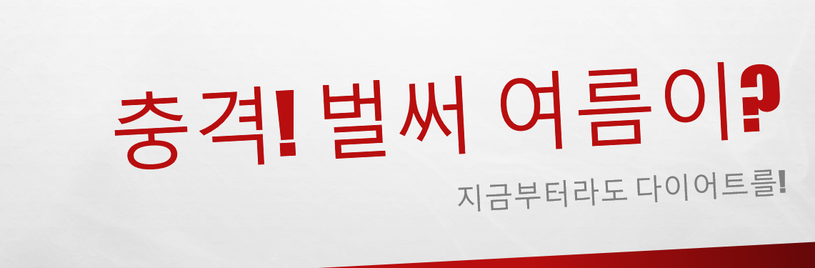  여름! 다이어트 시즌이 돌아왔습니다.