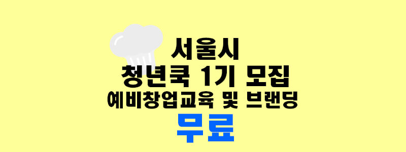 서울시 청년쿡 1기모집