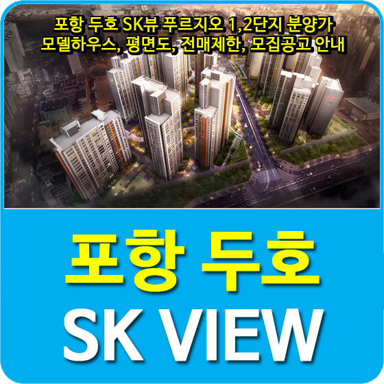 포항 두호 SK뷰 푸르지오 1,2단지 분양가 및 모델하우스, 평면도, 전매제한, 모집공고 안내