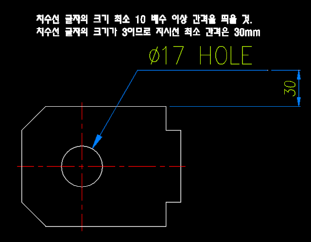 CAD 제도 사용자라면 꼭 알아야 할 도면 치수 기입법 - 도면 치수 기입법 - 지시선(Leader)의 위치 CAD 제도 사용자라면 꼭 알아야 할 도면 치수 기입법 - 도면 치수 기입법 - 지시선(Leader)의 위치