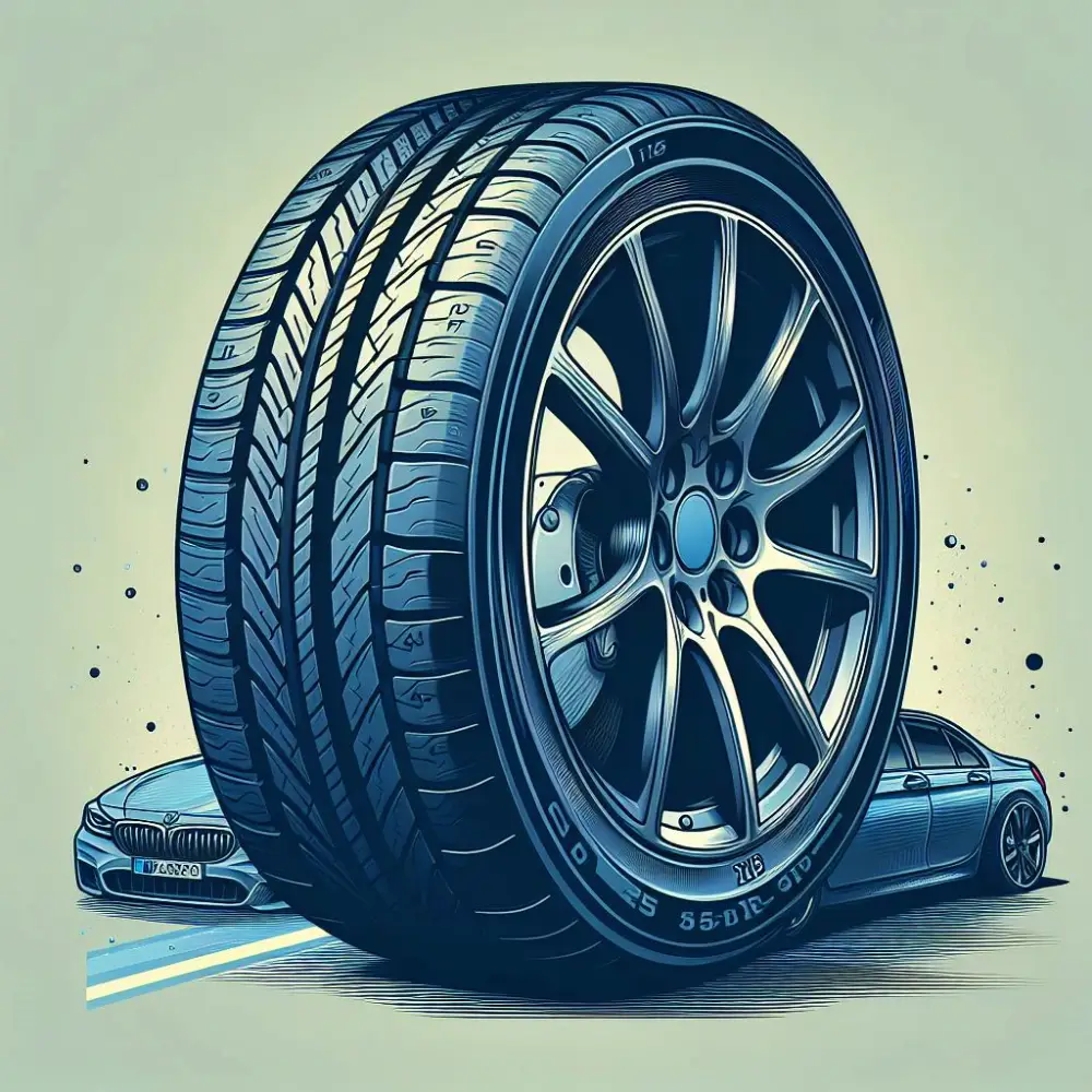자동차와 타이어를 그린 그림