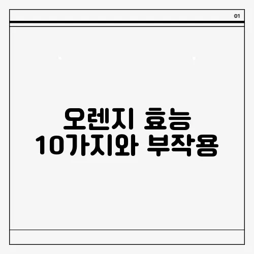 오렌지 효능 10가지와 부작용