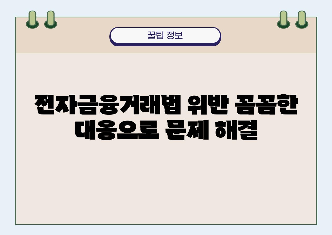 전자금융거래법 위반 꼼꼼한 대응으로 문제 해결