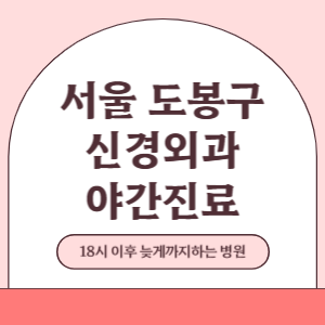 서울 도봉구 야간진료 신경외과 병원 (18시 이후 늦게까지하는 병원)