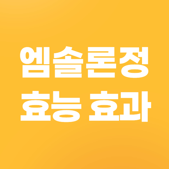  엠솔론정 효과 및 효능 제대로 알고 복용하자