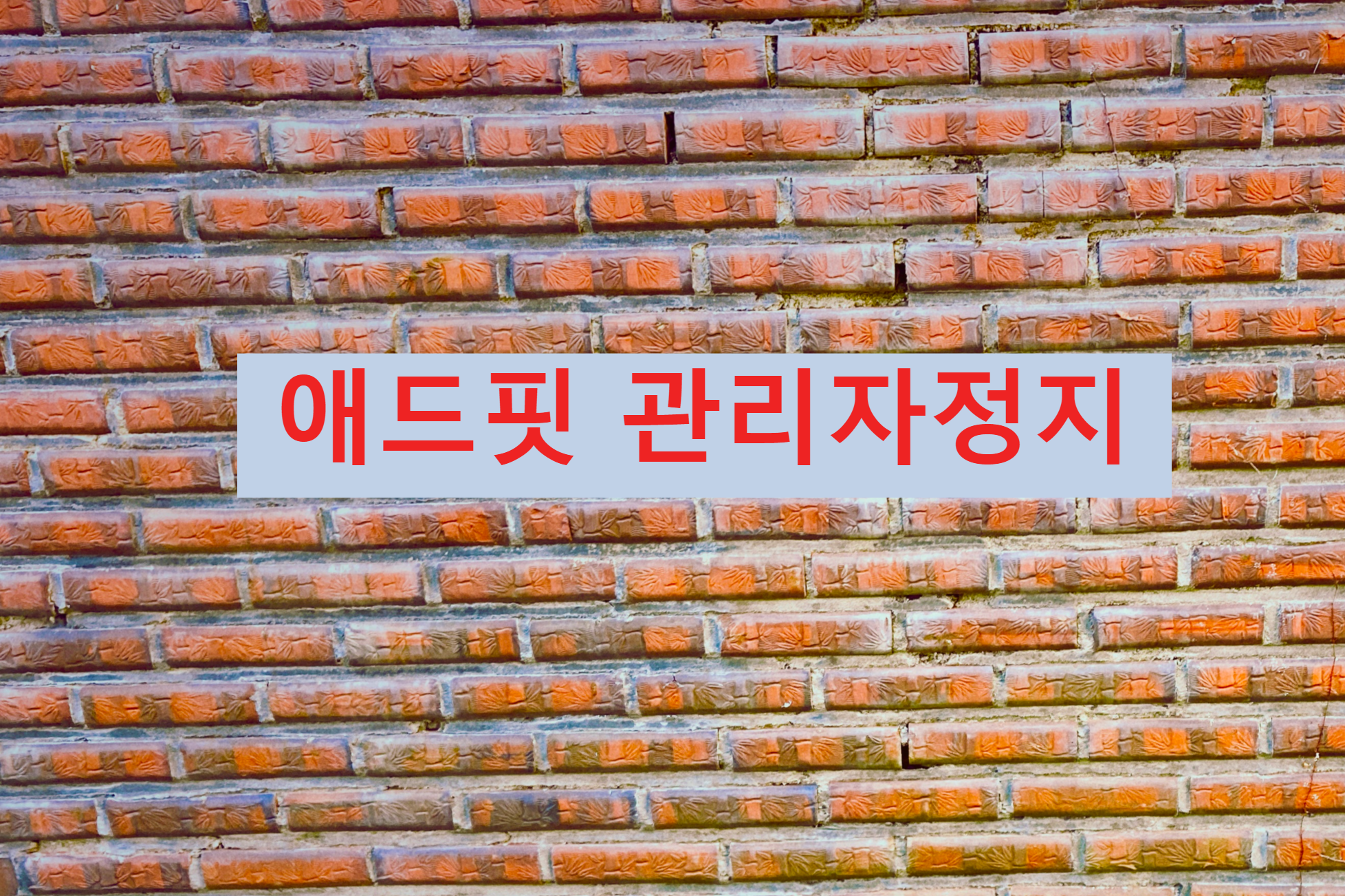 애드핏 관리자정지