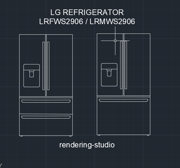 LG French Door Refrigerator with Slim Design Water Dispenser Model LRFWS2906 / LRMWS2906