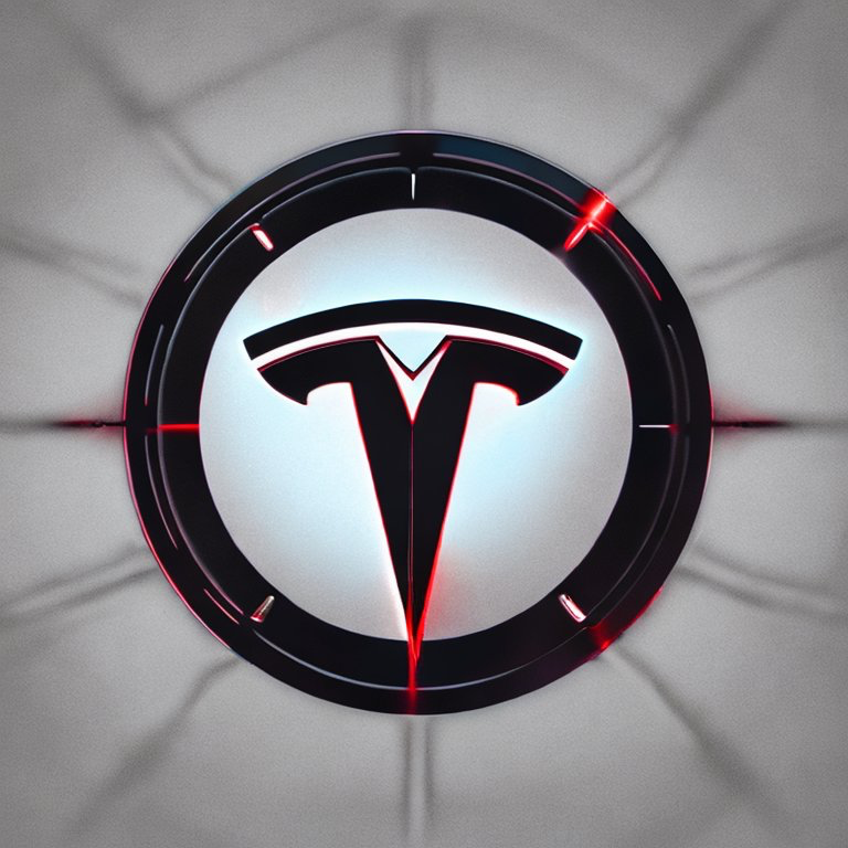 Tesla logo&#44; cyberpunk