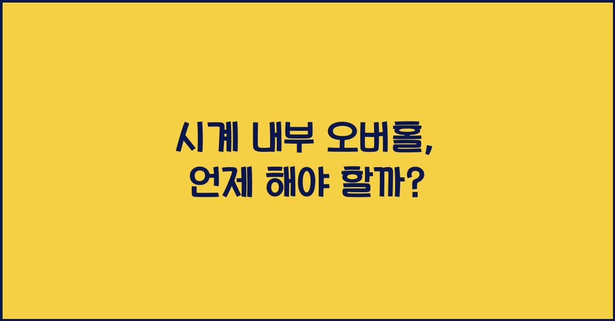 시계 내부 오버홀