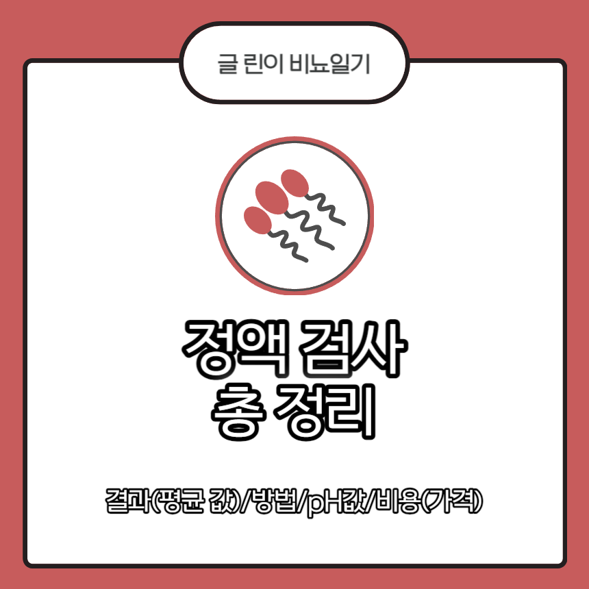  정액 검사 총 정리 : 결과(평균 값)/방법/pH값/비용(가격)