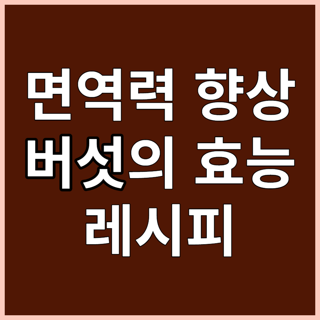 면역력을 높여주는 버섯의 효능 레시피