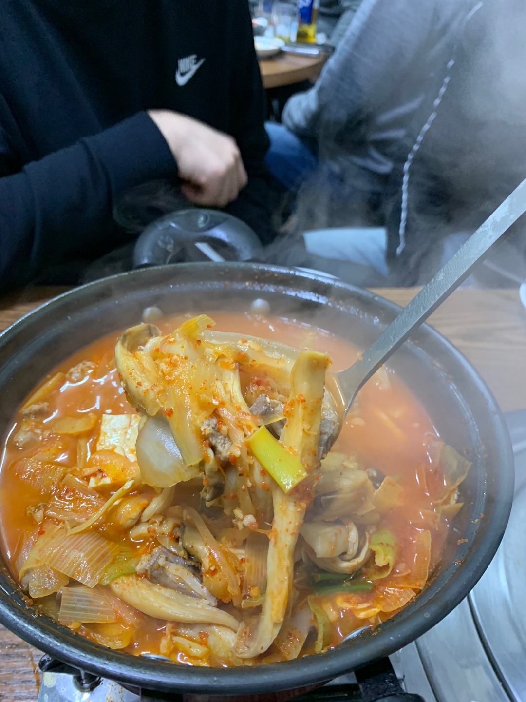 돼지찌개안 야채들