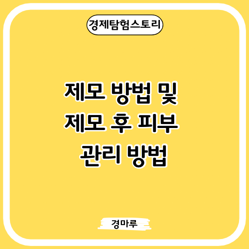  제모 방법 및 제모 후 피부 관리 방법