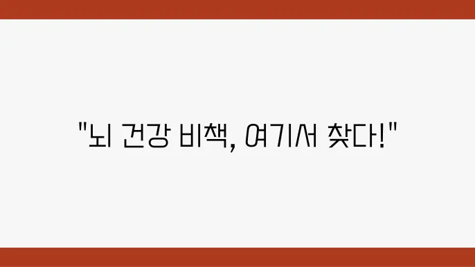포스파티딜세린+플라보놀 뇌 건옕 영양제 추천 BEST 3