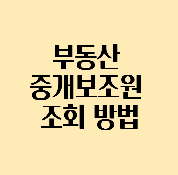  [전세사기 예방] 부동산 중개보조원 조회하는 방법