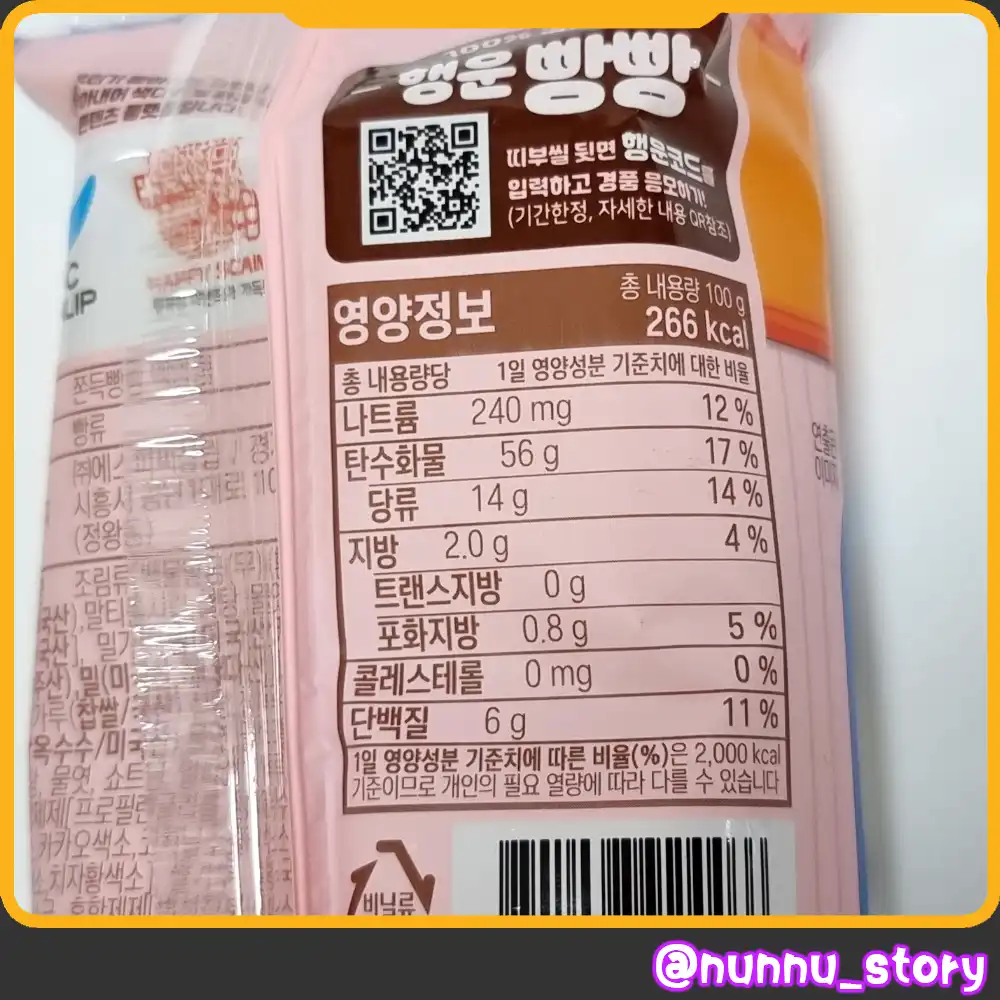 쫀득 빵빵 백앙큼 칼로리