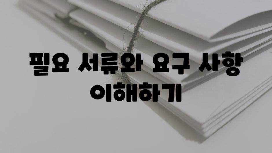 필요 서류와 요구 사항 이해하기