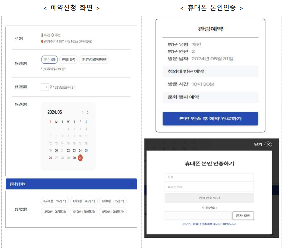 청와대 관람 예약방법 - 상세 안내